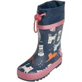Playshoes Regenlaarzen 'Katzen' marine / oranje / eosine / offwhite
