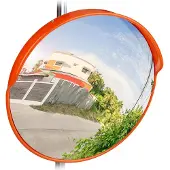 Relaxdays verkeersspiegel 45 cm - industriespiegel - veiligheidsspiegel rond - convexe - rood