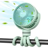 MOMCOZY Accuventilator Groen Zwenkbaar, Met accu, Met lamparmatuur