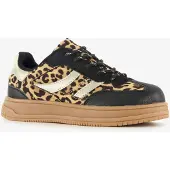 Blue Box meisjes sneakers met panterprint bruin zwart maat 33