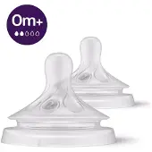 Philips AVENT Natuurlijke Zuigreflex – Snelheid 2, 0+ maanden, 2 stuks - SCY962/02 - Flesspenen