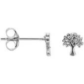 Karma Symbols oorbel M1527 Tree of Life Zilver