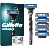 Gillette Scheersysteem + Navulmesjes Mach3 1 Stuk + 6 Navulmesjes