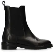Manfield Zwarte leren chelsea boots | Maat 42