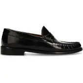 Manfield Zwarte leren loafers | Maat 38