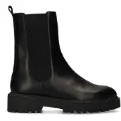 Manfield Zwarte leren chelsea boots | Maat 41