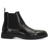 Manfield Zwarte leren Chelsea boots | Maat 45