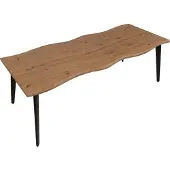 Mendler Eettafel -O60, uitschuifbare eettafel, ijzer MDF uitschuifbaar 160-220 cm ~ walnootlook