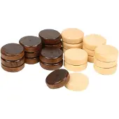 Philos Backgammon stenen set 28 x 8 mm houten speelstenen.