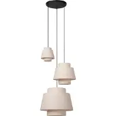 Lucide TRIBUTE - Hanglamp - Ø 76 cm - 3xE27 - Geschikt voor vide en hoge plafonds - Beige - Japandi