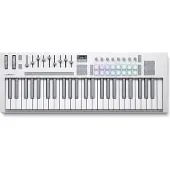 Novation Launchkey 49 MK4 - MIDI Keyboard Controller - 49 Semi-Gewogen Toetsen - 4 Octaven - 16 FSR Drumpad - 9 Faders - 8 Encoders - OLED Display - USB-C - 5-Pins MIDI - Wit