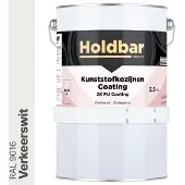 Holdbar Kunststofkozijnen Coating Verkeerswit (RAL 9016) 2,5 Kg - Kunststof Kozijnen Schilderen - Hecht direct op kunststof - 100% UV-bestendig - kunststof kozijnen verven