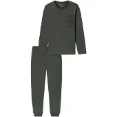 Schiesser Pyjama lang donkergroen