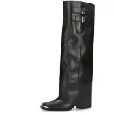 Sacha leren cowboylaarzen met flap zwart female | Maat: 38