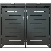 Juskys – Containerberging – 120 l & 2-Delig – Met Gasdrukveren En Ventilatieopeningen – Voor Het Opbergen Van Afvalcontainers – Arel Antraciet Staal