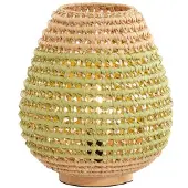 Light & Living Rotan Tafellamp Kalipa Ø 32cm Groen Rotan