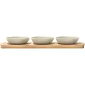 Villa Collection Shoku bamboe dienblad met 3 schalen Beige