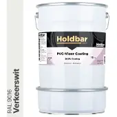 Holdbar PVC-Vloer Coating Verkeerswit (RAL 9016) 10 Kg - Vloerverf - Alle kleuren - Hecht direct op PVC - Slijtvast - UV-bestendig - Gemakkelijk te reinigen - Beschermt PVC-Vloer - 2 Componenten Verf