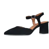 No Stress - Dames - Zwarte suède slingbacks - Maat 40