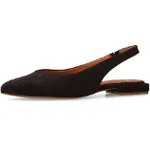 Manfield Ballerina met riempjes donkerbruin
