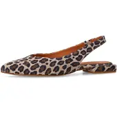 Manfield Ballerina met riempjes beige / bruin / zwart