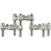 STOFF Nagel Quist kandelaar 3-pack Geborsteld chroom