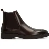 Manfield Bruine leren chelsea boots | Maat 44