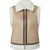 Comma casual identity Bodywarmer lichtbruin / wit