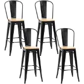 HOMCOM -Barkruk-45x44x118cm-Metaal-Zwart