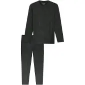 Schiesser Pyjama lang ' Selected Premium Warming ' donkergrijs