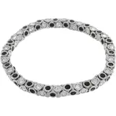 Behave - elastische armband met zwarte steentjes - avondstijl