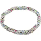 Behave - elastische armband - multikleur steentjes - speelse look