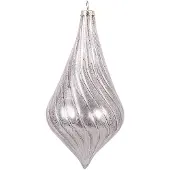 Clayre & Eef Kerstbal Overig Ø 8x17 cm Zilverkleurig Glas Kerstballen
