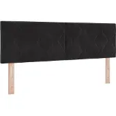 vidaXL LED Hoofdbord Zwart 144 cm Fluweel