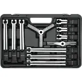 YATO YT-25105, Klemmen met verstelbare bekken, Koolstofstaal, Chroom, Zwart, Roestvrij staal, 12 stuks