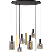 Lucide Hanglamp Joanet, dimbaar, alu / grijs / zink, Woon-/ Eetkamer, Glas, hanglamp