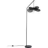 QAZQA Art Deco vloerlamp zwart met zwarte kap - Nest
