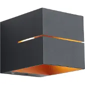 QAZQA Moderne wandlamp zwart met gouden binnenkant incl. LED en touch dimmer oplaadbaar - Joris Groove