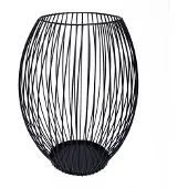 QUVIO Kaarsenhouder met frame - 24 cm - Rond - Metaal - Zwart