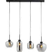 Lighto Hanglamp zwart met smoke glas 4-lichts - Elin