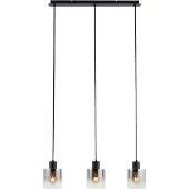 Lighto Design hanglamp zwart met smoke glas 3-lichts - Nala