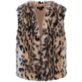 NoBell' NoBell’ gilet bruin Meisjes Imitatiebont Openvallende hals Dierenprint - maat 122/128