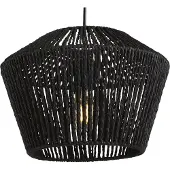 Lighto | Hanglamp Rotan Zwart Ø31 cm - Plafondlamp - Japandi Lamp - Eetkamer - Slaapkamer - Woonkamer - Aura
