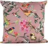 Intratuin Sierkussen Vogels Met Bloemen Dani Roze / Groen 45 X 45 Cm