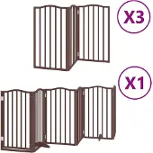 vidaXL Hondenhek inklapbaar 15 panelen 750 cm populierenhout bruin
