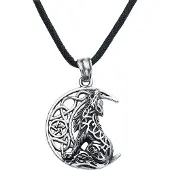 EtNox - Gothic Halsketting - Howling Wolf - voor Vrouwen - zilverkleurig - Maat Standard