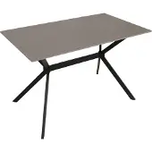 Mendler Eettafel -O58, eettafel van gesinterd metaal, marmerlook 120 cm ~ grijs