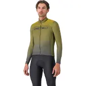 Castelli Apice Thermal Shirt Lange Mouw Sage Blauw Twilight Mango, Maat XL