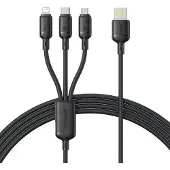 Baseus Rapid Series 3-in-1 USB-A 100W 1.5m, zwart