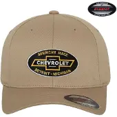 Chevrolet Cap American Made Flexfit Cap GM-92-CHEV9902-CB64 Khaki-L/XL